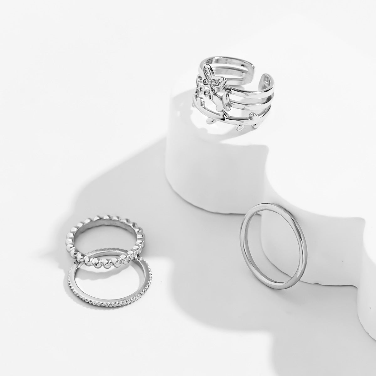 Wholesale Alloy Xingyue Diamond Open Joint Ring Set